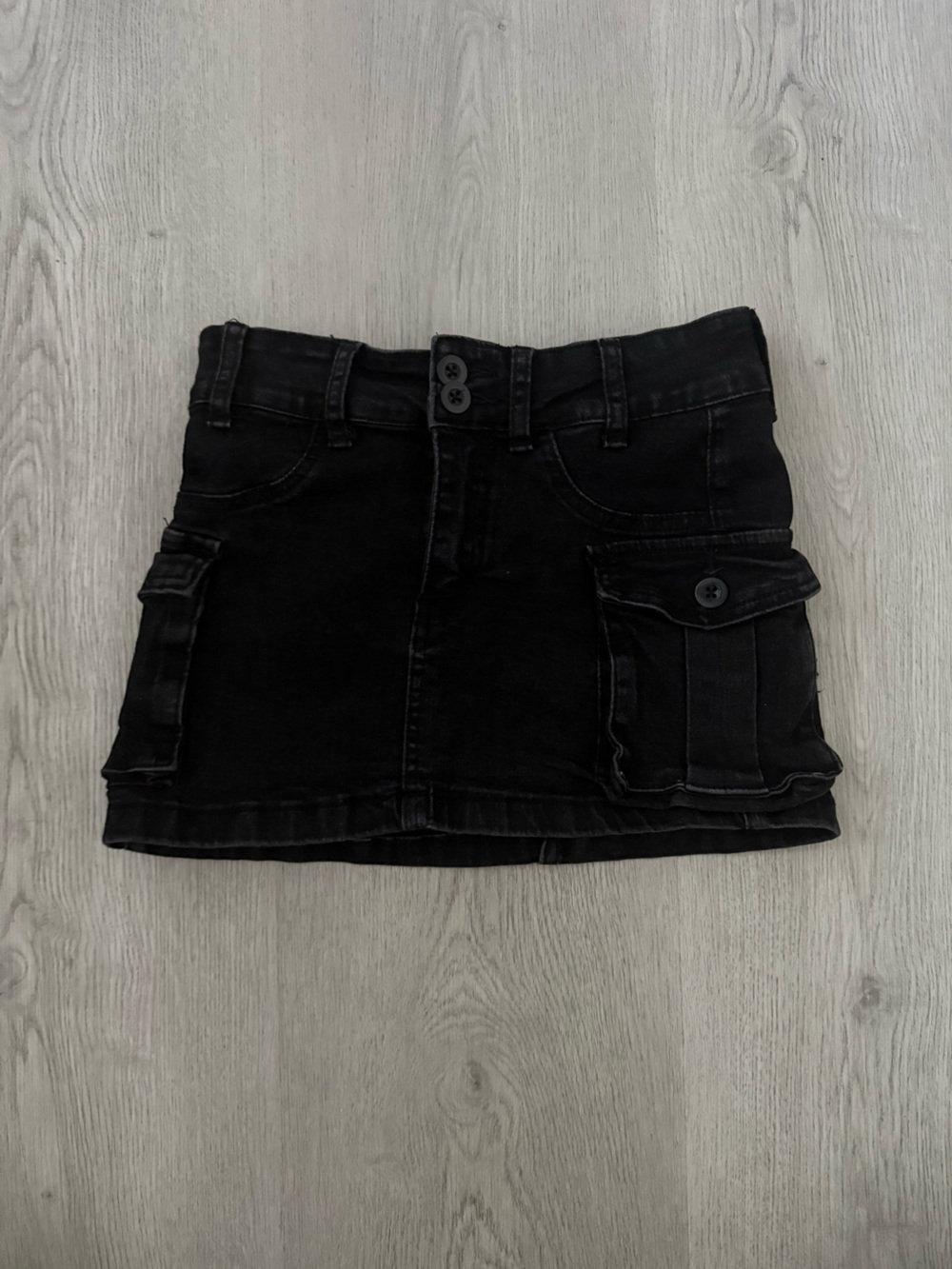 Black Denim Mini Skirt